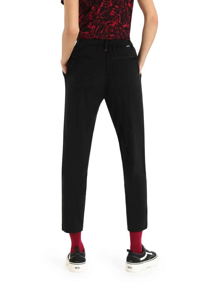 Black Women's Icebreaker MerinoFine™ Interlock Pants | USA 1523QMAZ